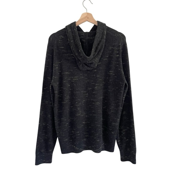 Club Monaco Cashmere Sweater Pullover Hoodie Charcoal Medium - Picture 2 of 13
